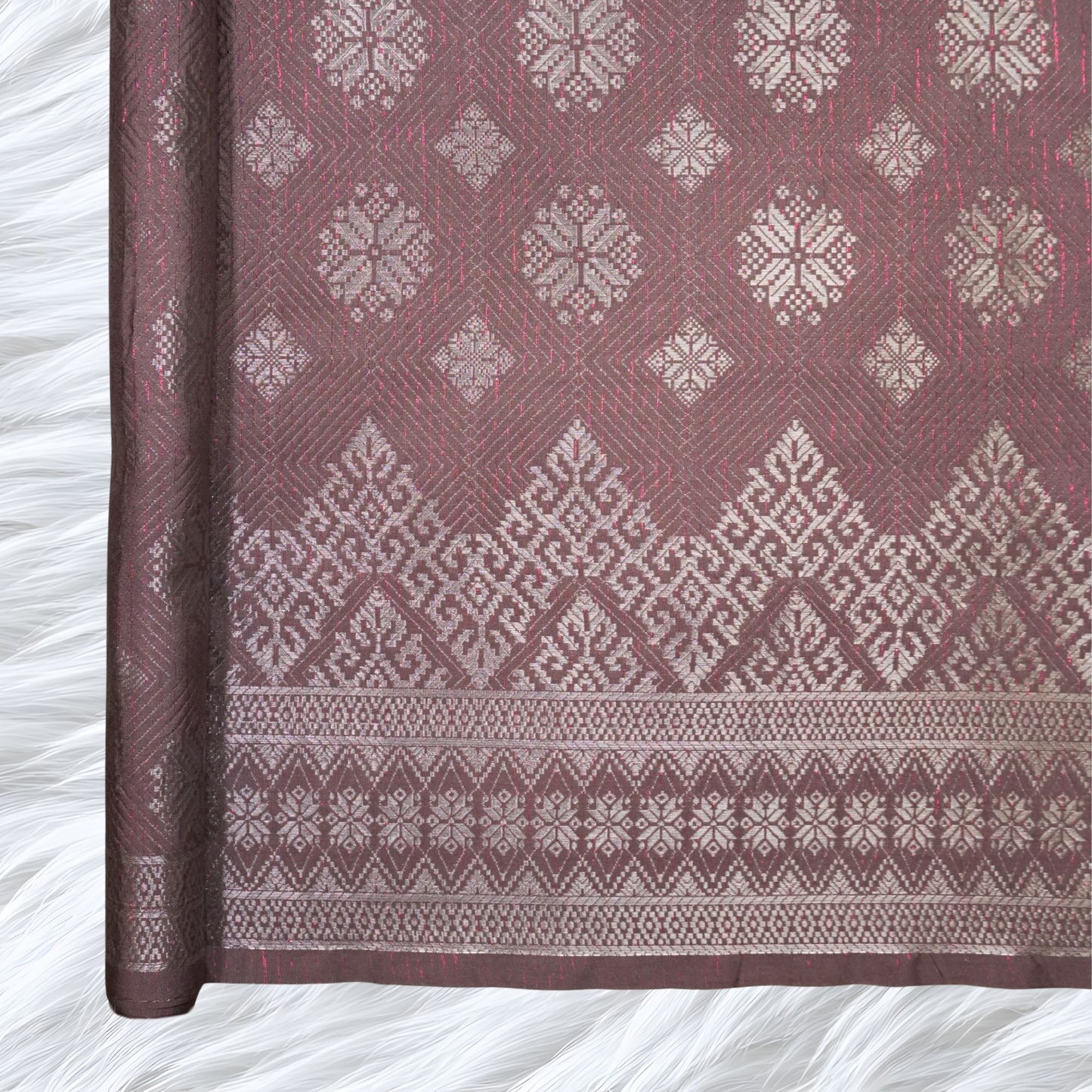 KAMDAR Songket One Side Border Bidang 44" Open Meter (Kain Ela) - Ironless & Tak Jarang