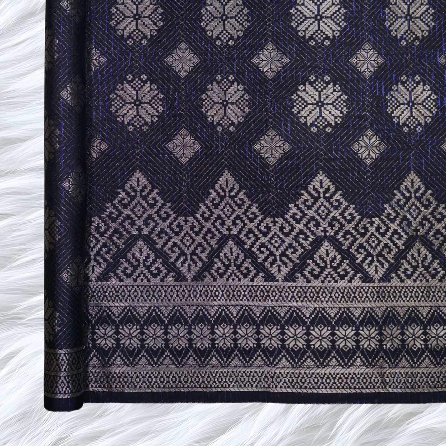 KAMDAR Songket One Side Border Bidang 44" Open Meter (Kain Ela) - Ironless & Tak Jarang