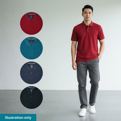 KAMDAR Men's Short Sleeve T-shirt Jacquard Material 5 Colour - Thicker & Breathable