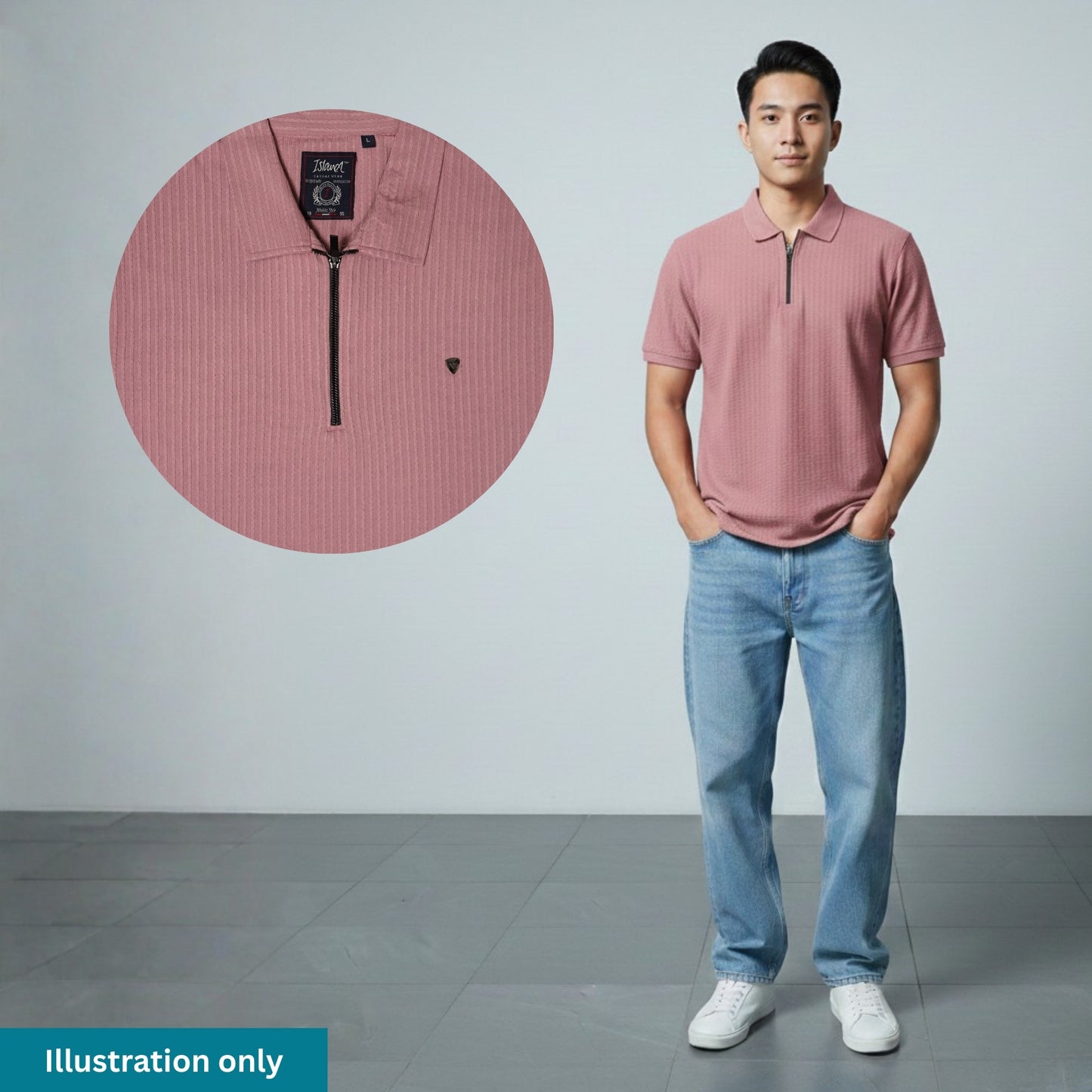 KAMDAR Men's Short Sleeve T-shirt Jacquard Material 5 Colour - Thicker & Breathable
