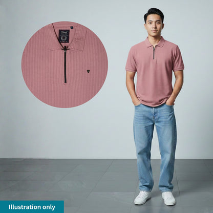 KAMDAR Men's Short Sleeve T-shirt Jacquard Material 5 Colour - Thicker & Breathable
