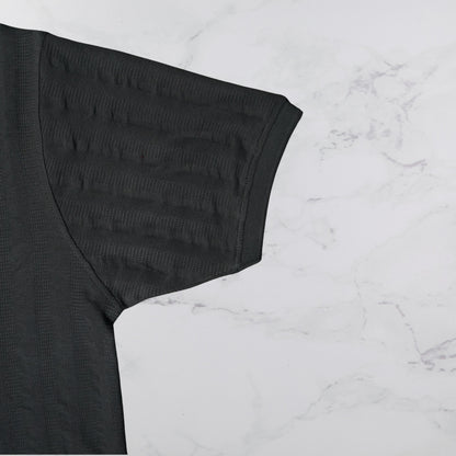 KAMDAR Men's Short Sleeve T-shirt Jacquard Material 5 Colour - Thicker & Breathable