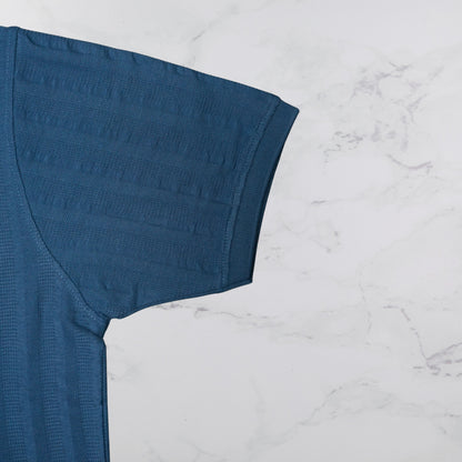 KAMDAR Men's Short Sleeve T-shirt Jacquard Material 5 Colour - Thicker & Breathable