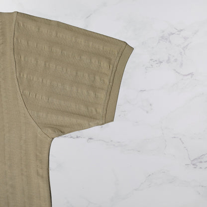 KAMDAR Men's Short Sleeve T-shirt Jacquard Material 5 Colour - Thicker & Breathable