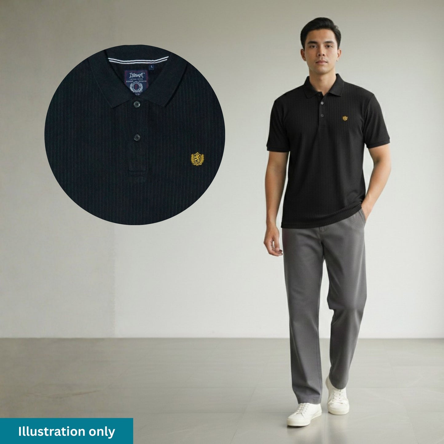 KAMDAR Men's Short Sleeve T-shirt Jacquard Material 5 Colour - Thicker & Breathable