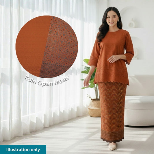 KAMDAR Songket Aidan Metallic Bidang 44" Open Meter (Kain Ela) - Ironless & Tak Jarang