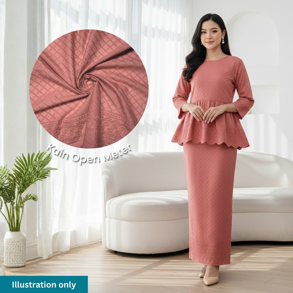 KAMDAR Cotton Cambric Embroidery Elora 60S Bidang 44" Open Meter (Kain Ela) - Texture & Timbul