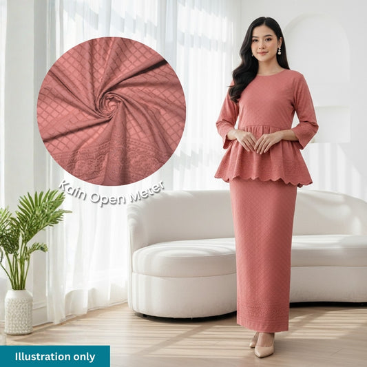 KAMDAR Cotton Cambric Embroidery Elora 60S Bidang 44" Open Meter (Kain Ela) - Texture & Timbul