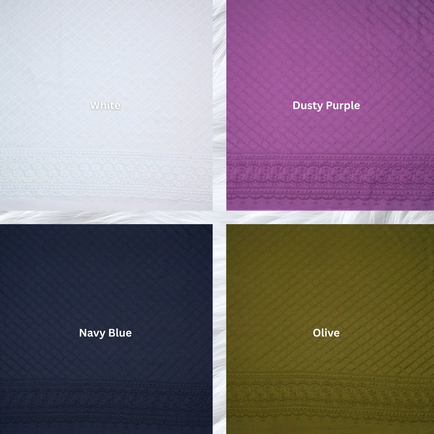 KAMDAR Cotton Cambric Embroidery Elora 60S Bidang 44" Open Meter (Kain Ela) - Texture & Timbul