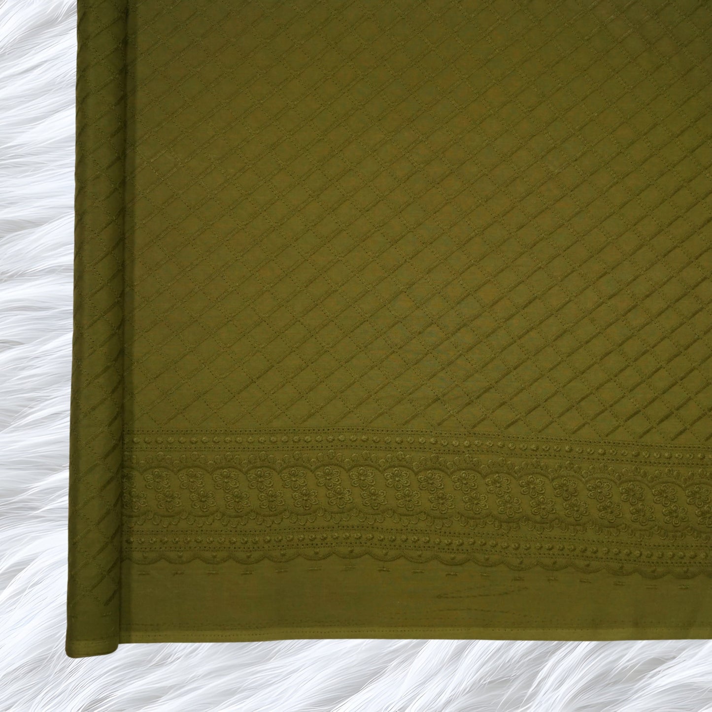 KAMDAR Cotton Cambric Embroidery Elora 60S Bidang 44" Open Meter (Kain Ela) - Texture & Timbul