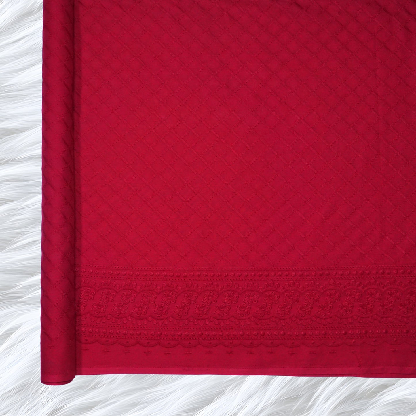 KAMDAR Cotton Cambric Embroidery Elora 60S Bidang 44" Open Meter (Kain Ela) - Texture & Timbul