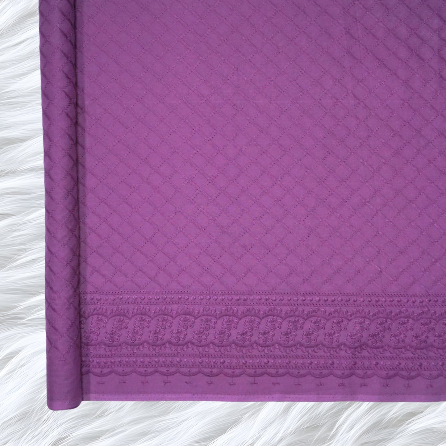 KAMDAR Cotton Cambric Embroidery Elora 60S Bidang 44" Open Meter (Kain Ela) - Texture & Timbul
