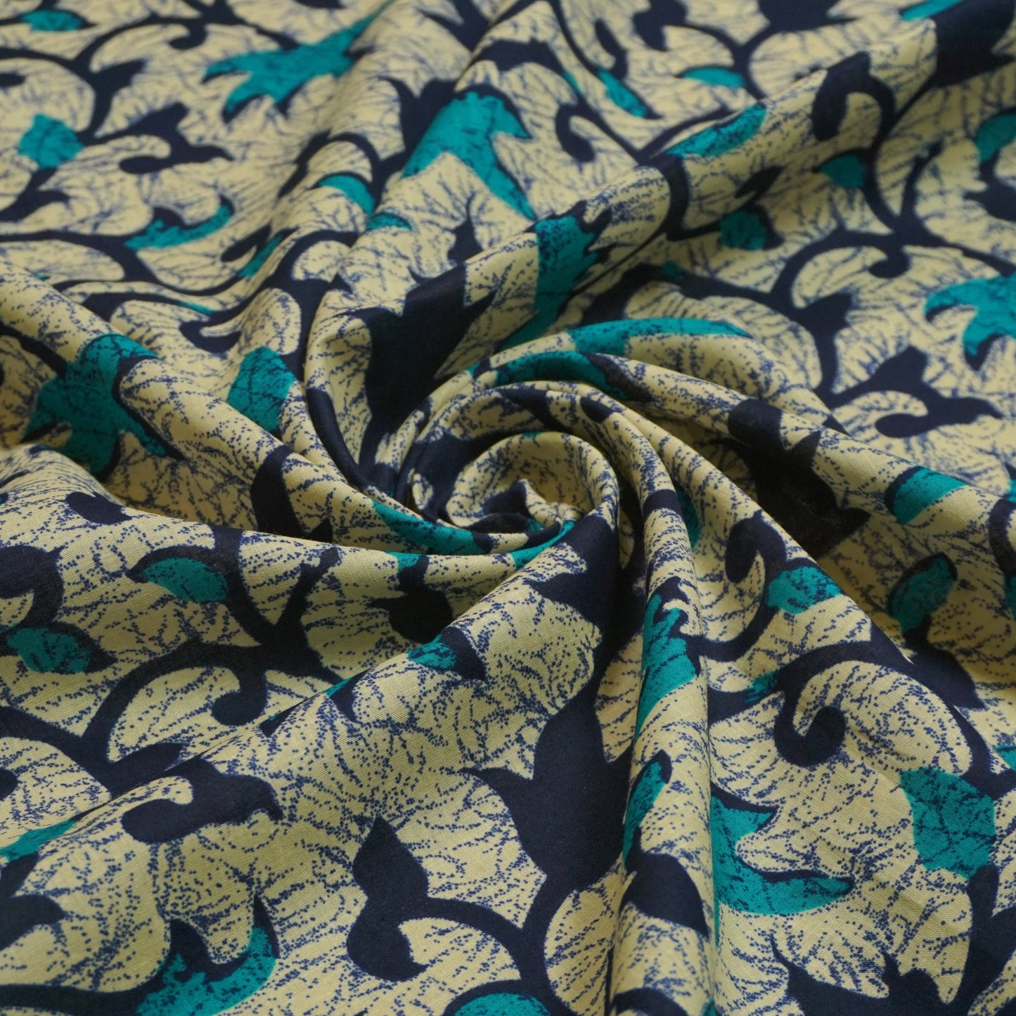 KAMDAR Batik Indigo Cambric Prints Bidang 44" Open Meter (Kain Ela) - 100% Cotton Fabric