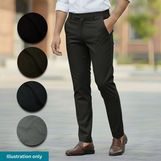 KAMDAR Men's Pants Formal Trouser Wonder Lycra Material - Ironless, Thick & Heavy