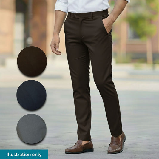 KAMDAR Men's Pants Formal Trouser Cash Card Material - Ironless, Thick & Heavy