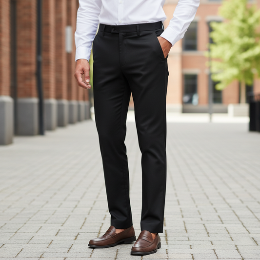 KAMDAR Men's Pants Formal Trouser Wonder Lycra Material - Ironless, Thick & Heavy