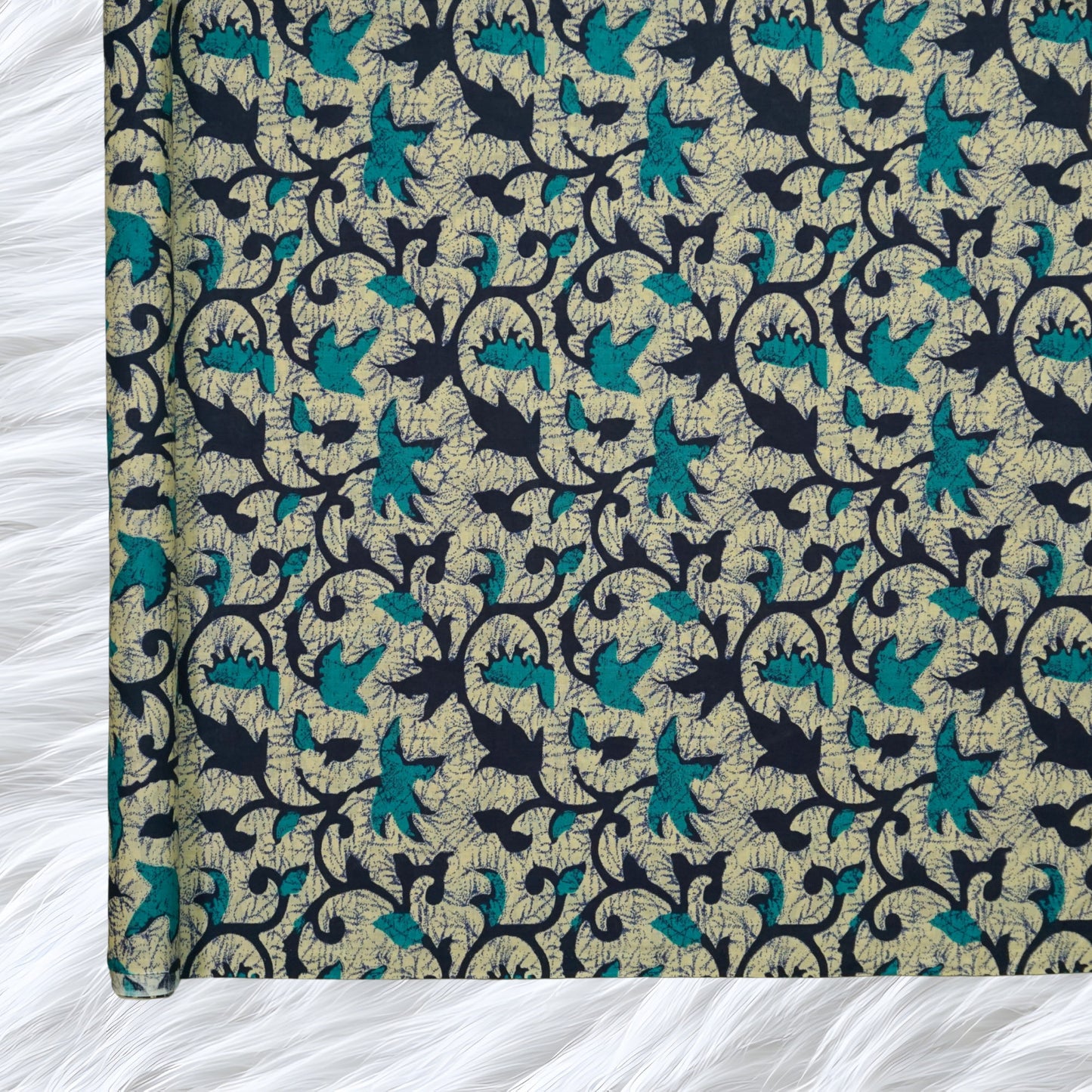 KAMDAR Batik Indigo Cambric Prints Bidang 44" Open Meter (Kain Ela) - 100% Cotton Fabric