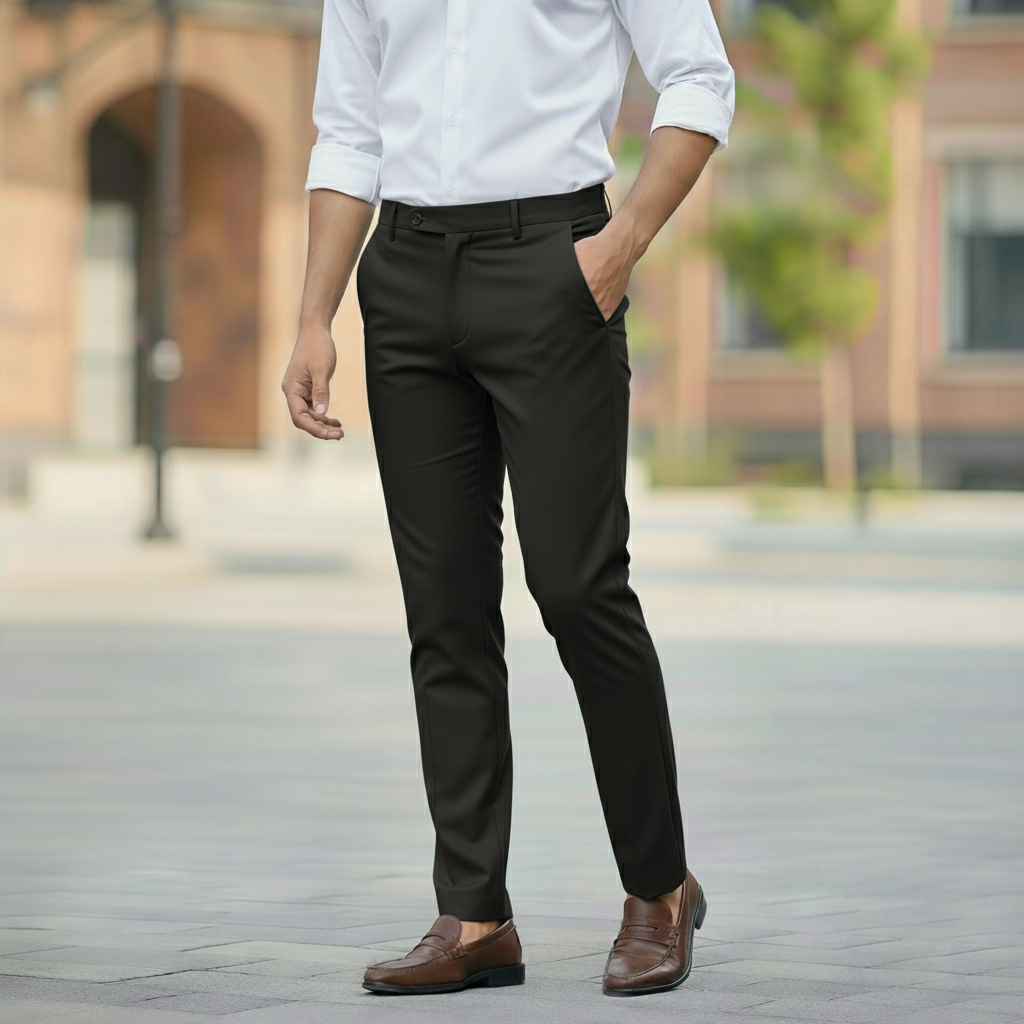 KAMDAR Men's Pants Formal Trouser Wonder Lycra Material - Ironless, Thick & Heavy