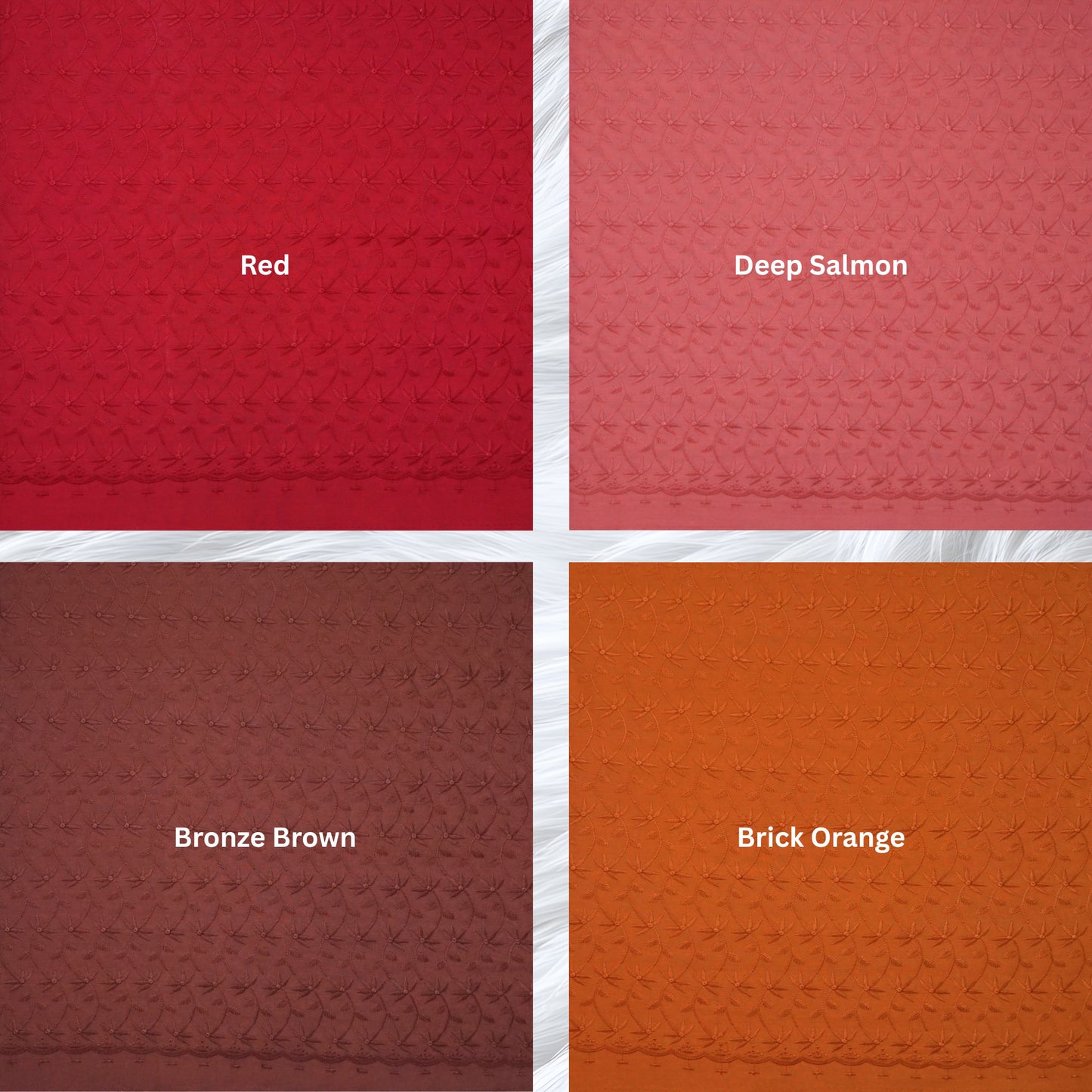 KAMDAR Cotton Cambric Embroidery Mawar 60S Bidang 44" Open Meter (Kain Ela) - Texture & Timbul