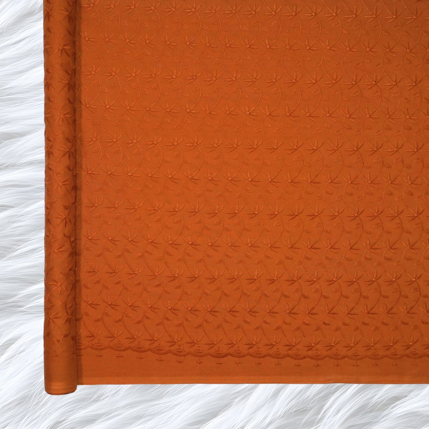 KAMDAR Cotton Cambric Embroidery Mawar 60S Bidang 44" Open Meter (Kain Ela) - Texture & Timbul