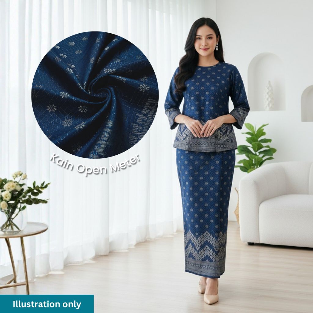 KAMDAR Songket Senja Raya Metallic Bidang 44" Open Meter (Kain Ela) - Ironless & Tak Jarang