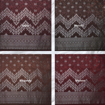 KAMDAR Songket Senja Raya Metallic Bidang 44" Open Meter (Kain Ela) - Ironless & Tak Jarang