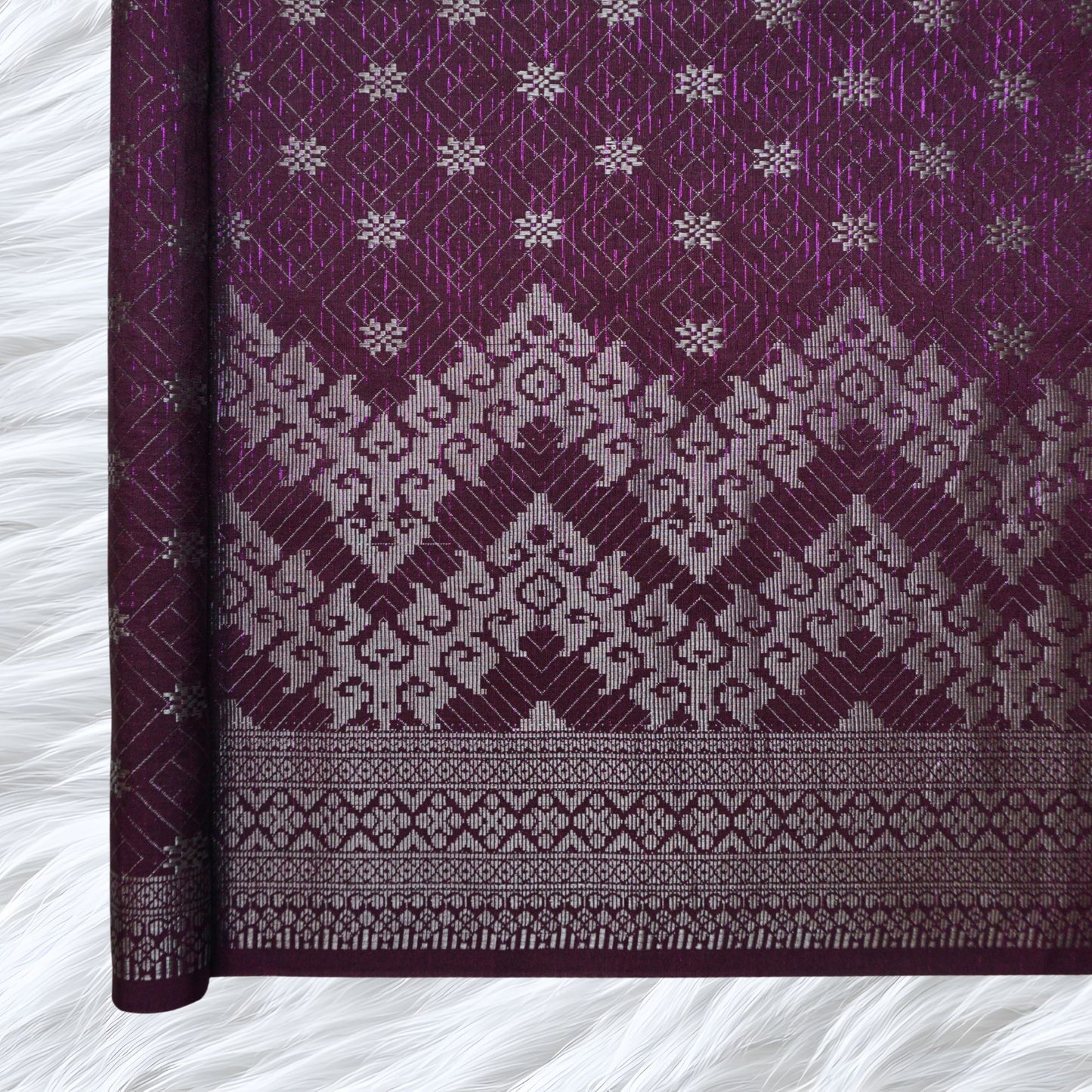 KAMDAR Songket Senja Raya Metallic Bidang 44" Open Meter (Kain Ela) - Ironless & Tak Jarang