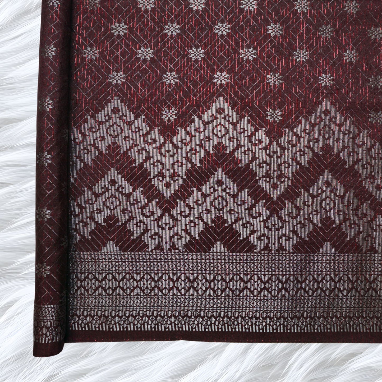 KAMDAR Songket Senja Raya Metallic Bidang 44" Open Meter (Kain Ela) - Ironless & Tak Jarang