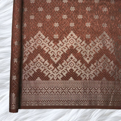 KAMDAR Songket Senja Raya Metallic Bidang 44" Open Meter (Kain Ela) - Ironless & Tak Jarang