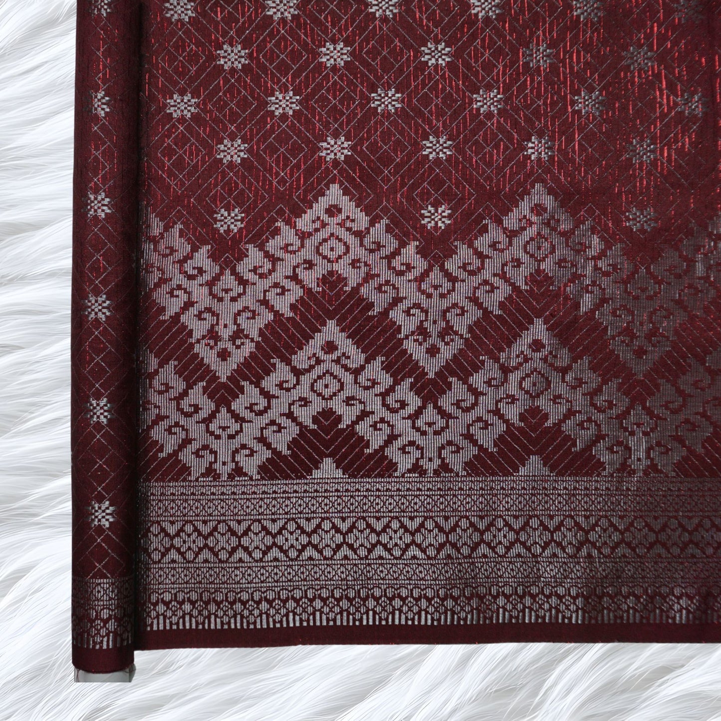 KAMDAR Songket Senja Raya Metallic Bidang 44" Open Meter (Kain Ela) - Ironless & Tak Jarang