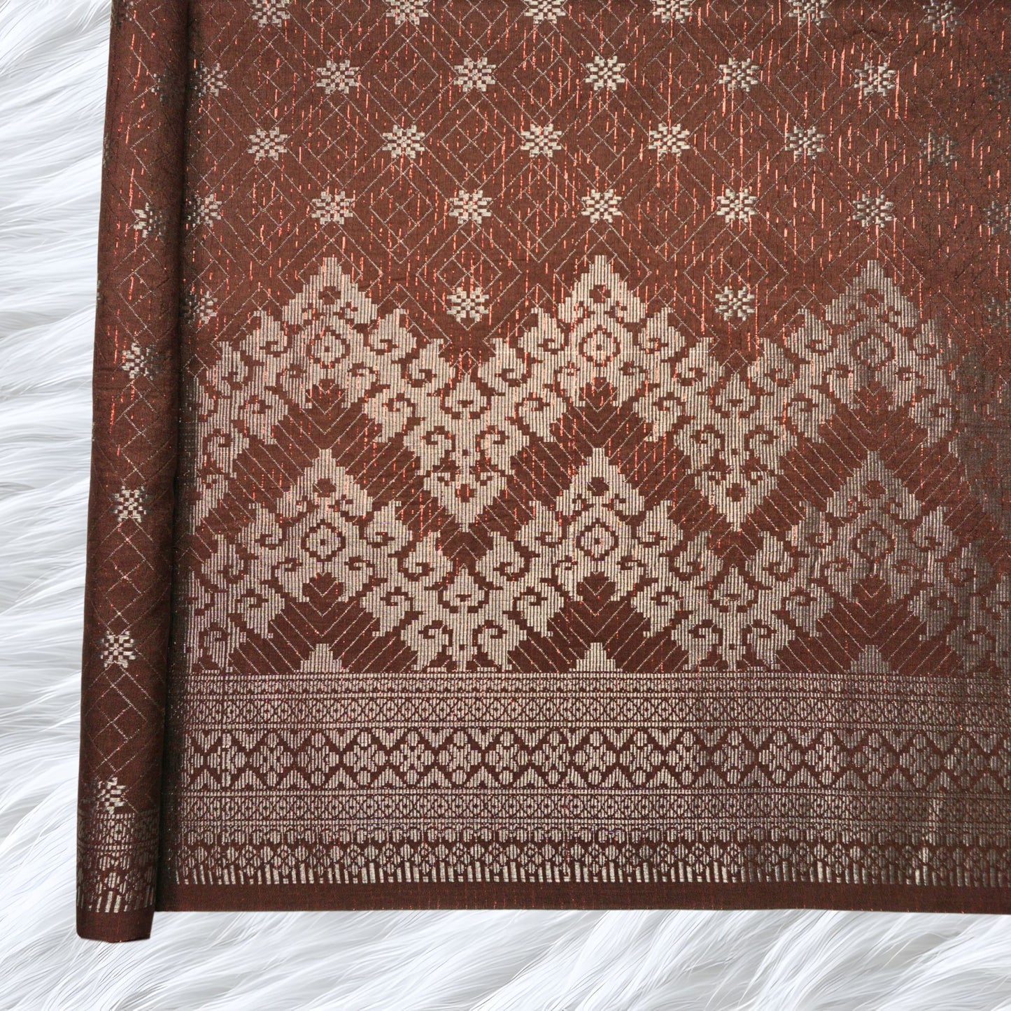 KAMDAR Songket Senja Raya Metallic Bidang 44" Open Meter (Kain Ela) - Ironless & Tak Jarang