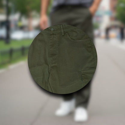 KAMDAR Men’s Straight Cargo Pants Plus Size - Breathable Stretchy Cotton Kargo Seluar