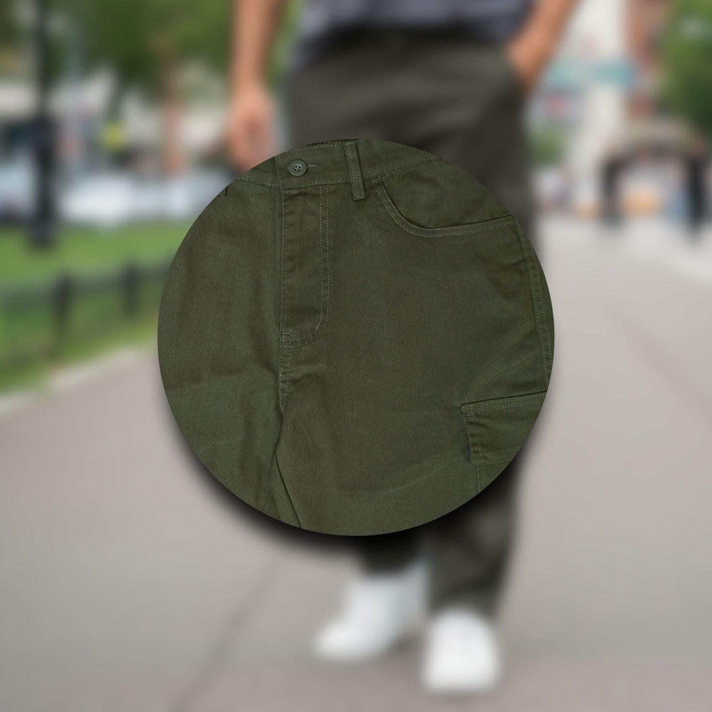 KAMDAR Men’s Straight Cargo Pants Plus Size - Breathable Stretchy Cotton Kargo Seluar