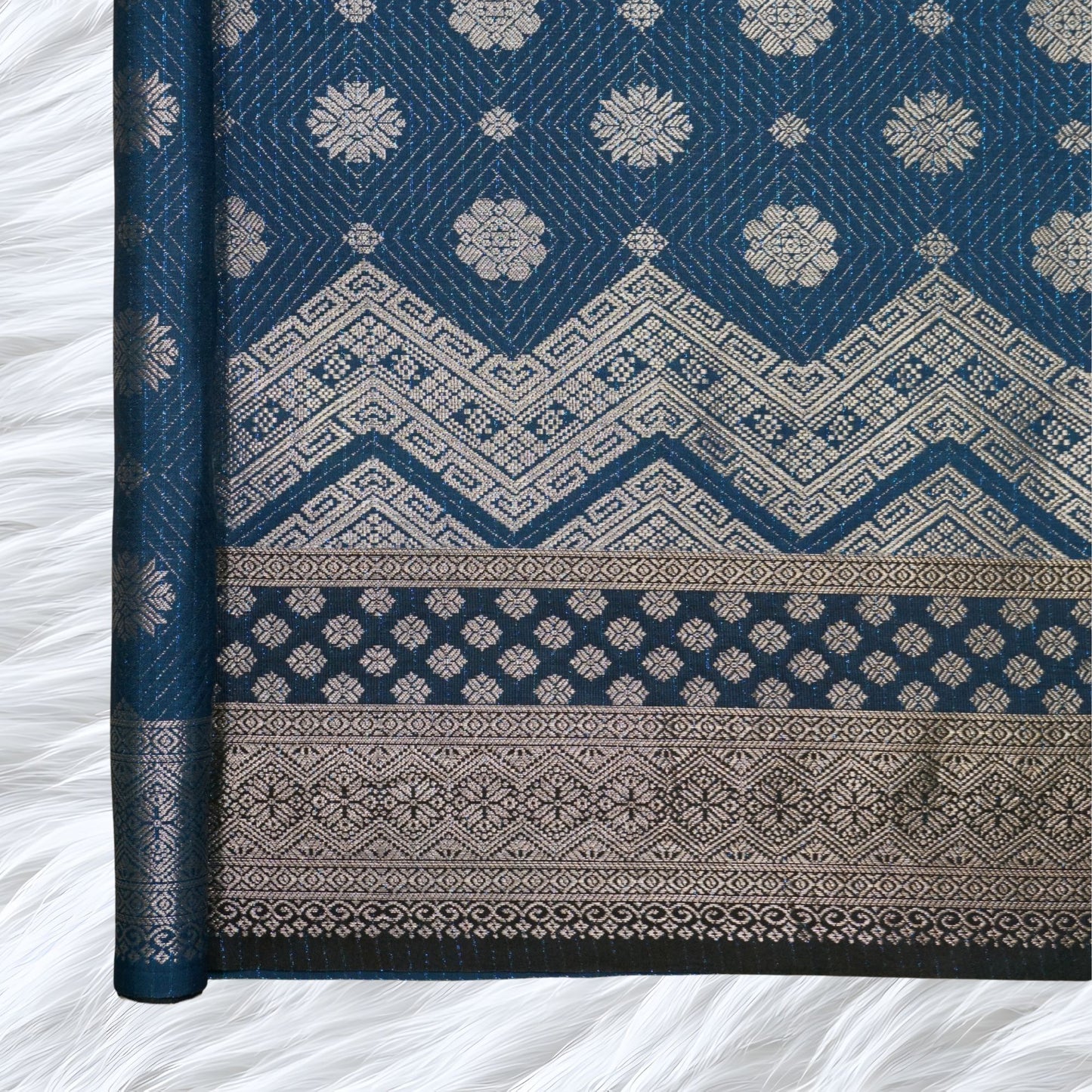 KAMDAR Songket Metallic Bidang 44" Open Meter (Kain Ela) - Ironless & Tak Jarang