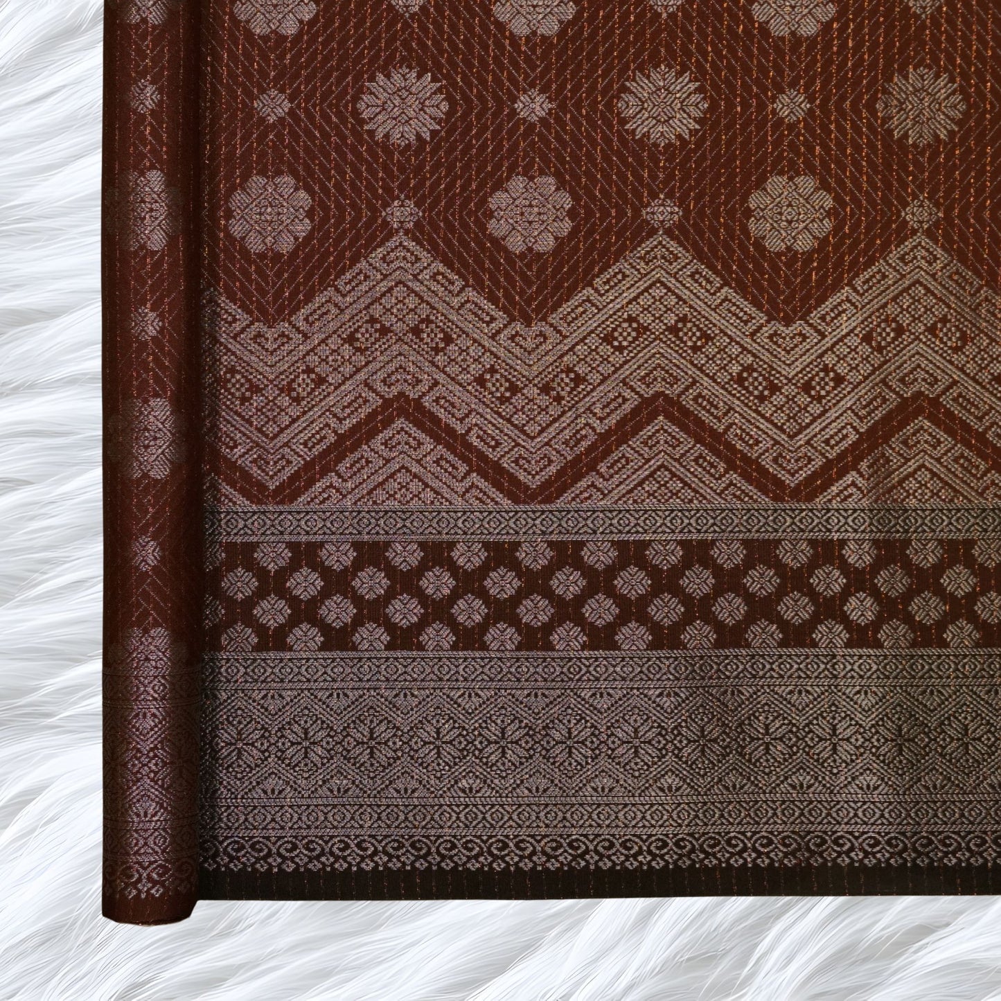 KAMDAR Songket Metallic Bidang 44" Open Meter (Kain Ela) - Ironless & Tak Jarang