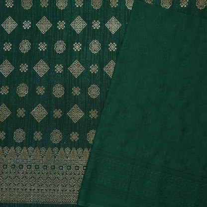 KAMDAR Combo Set Songket Mettalic Bidang 44" With Cotton Sarin Embroidery 80S Bidang 44" - Texture & Ironless