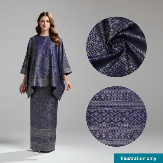 KAMDAR Songket Metallic Asmara Thai Look Bidang 44" Open Meter (Kain Ela) - Ironless & Tak Jarang