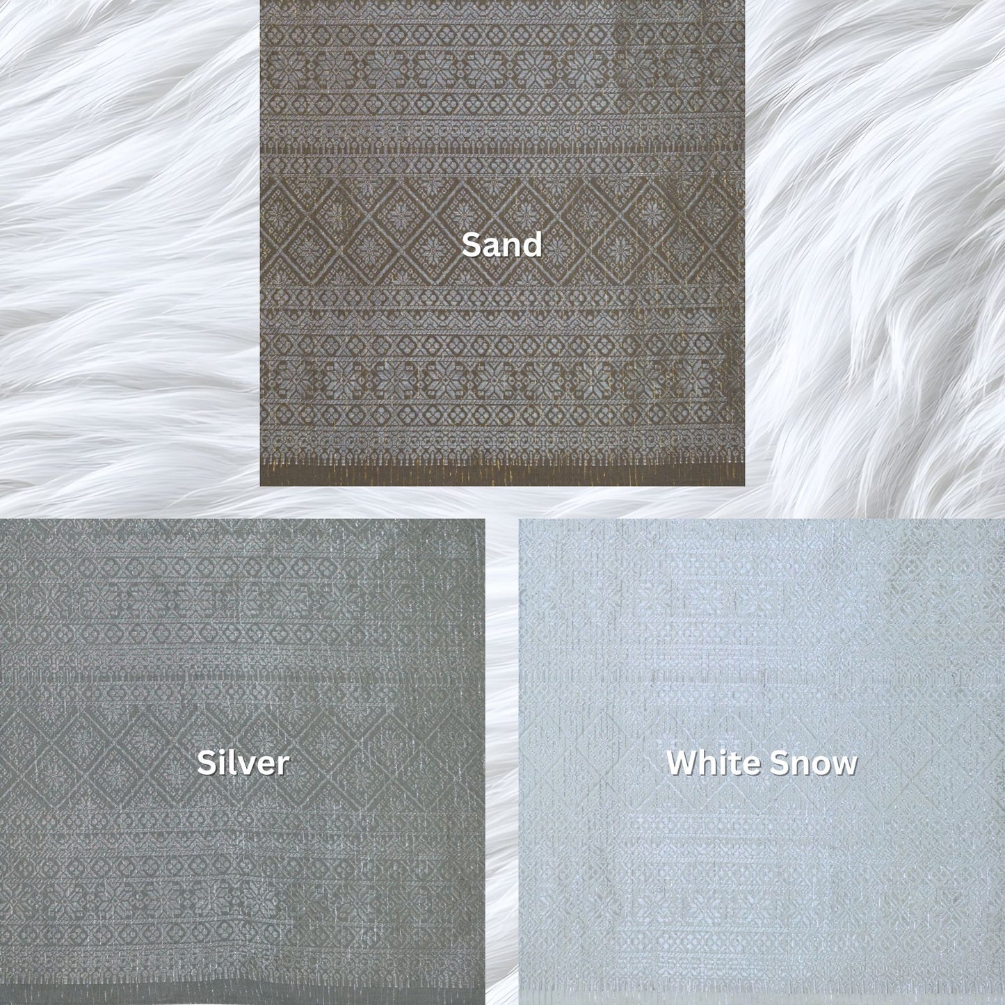 KAMDAR Songket Metallic Asmara Thai Look Bidang 44" Open Meter (Kain Ela) - Ironless & Tak Jarang