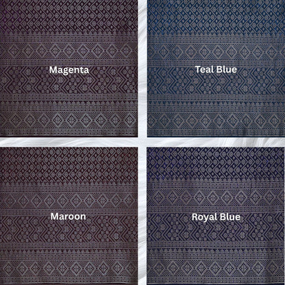 KAMDAR Songket Metallic Auralia Thai Look Bidang 44" Open Meter (Kain Ela) - Ironless & Tak Jarang