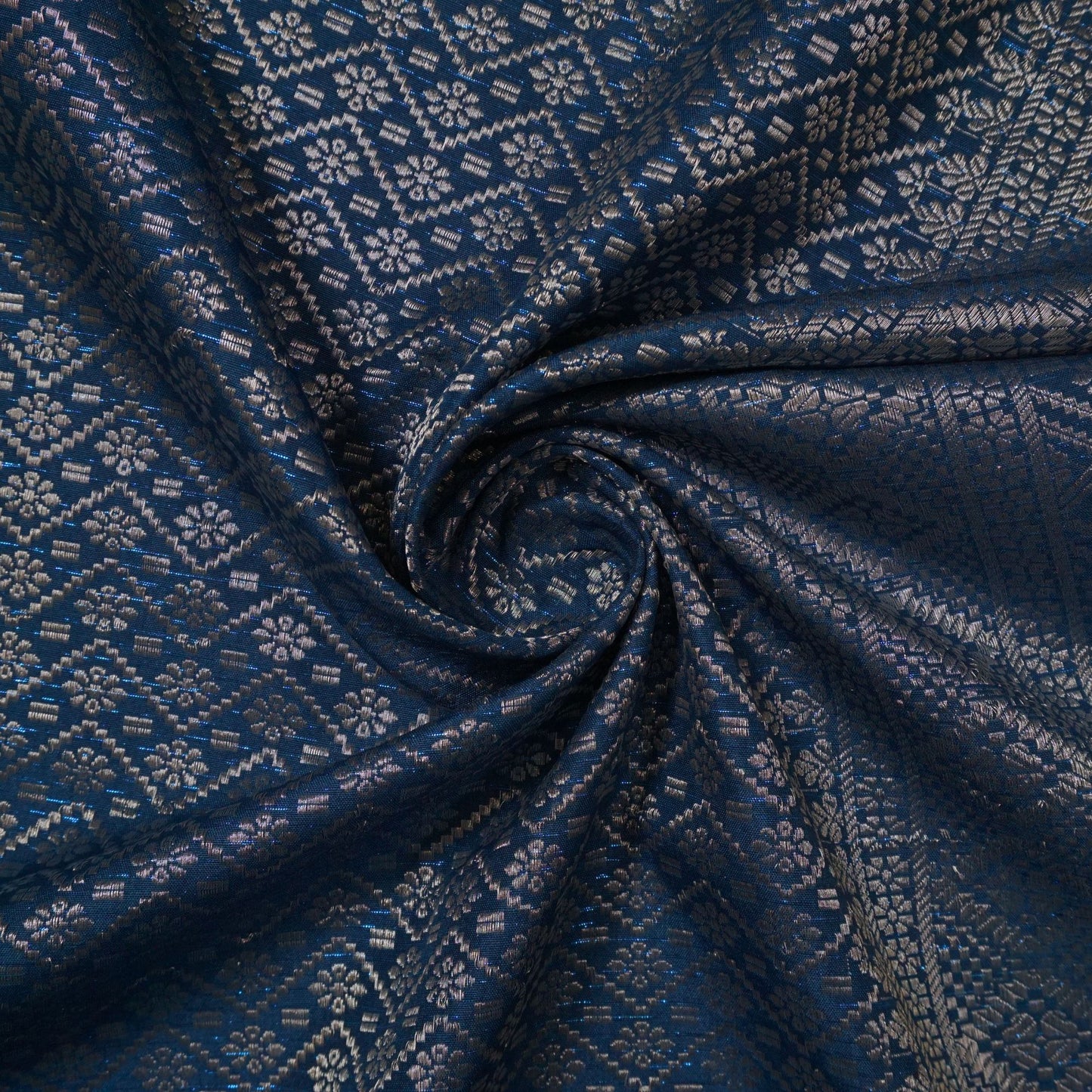KAMDAR Songket Metallic Auralia Thai Look Bidang 44" Open Meter (Kain Ela) - Ironless & Tak Jarang