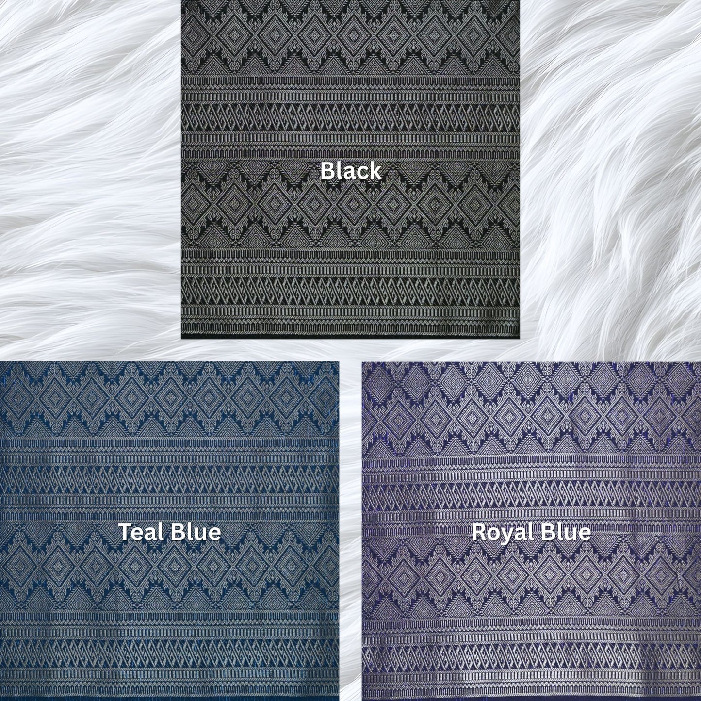 KAMDAR Songket Metallic Malika Thai Look Bidang 44" Open Meter (Kain Ela) - Ironless & Tak Jarang