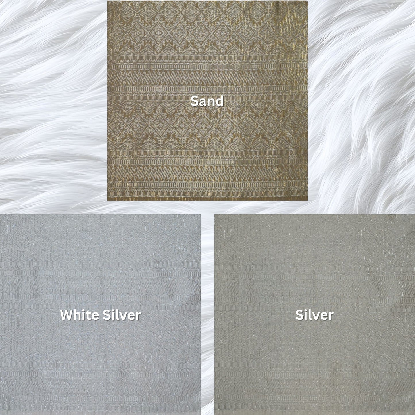 KAMDAR Songket Metallic Malika Thai Look Bidang 44" Open Meter (Kain Ela) - Ironless & Tak Jarang