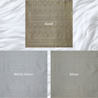 KAMDAR Songket Metallic Malika Thai Look Bidang 44" Open Meter (Kain Ela) - Ironless & Tak Jarang