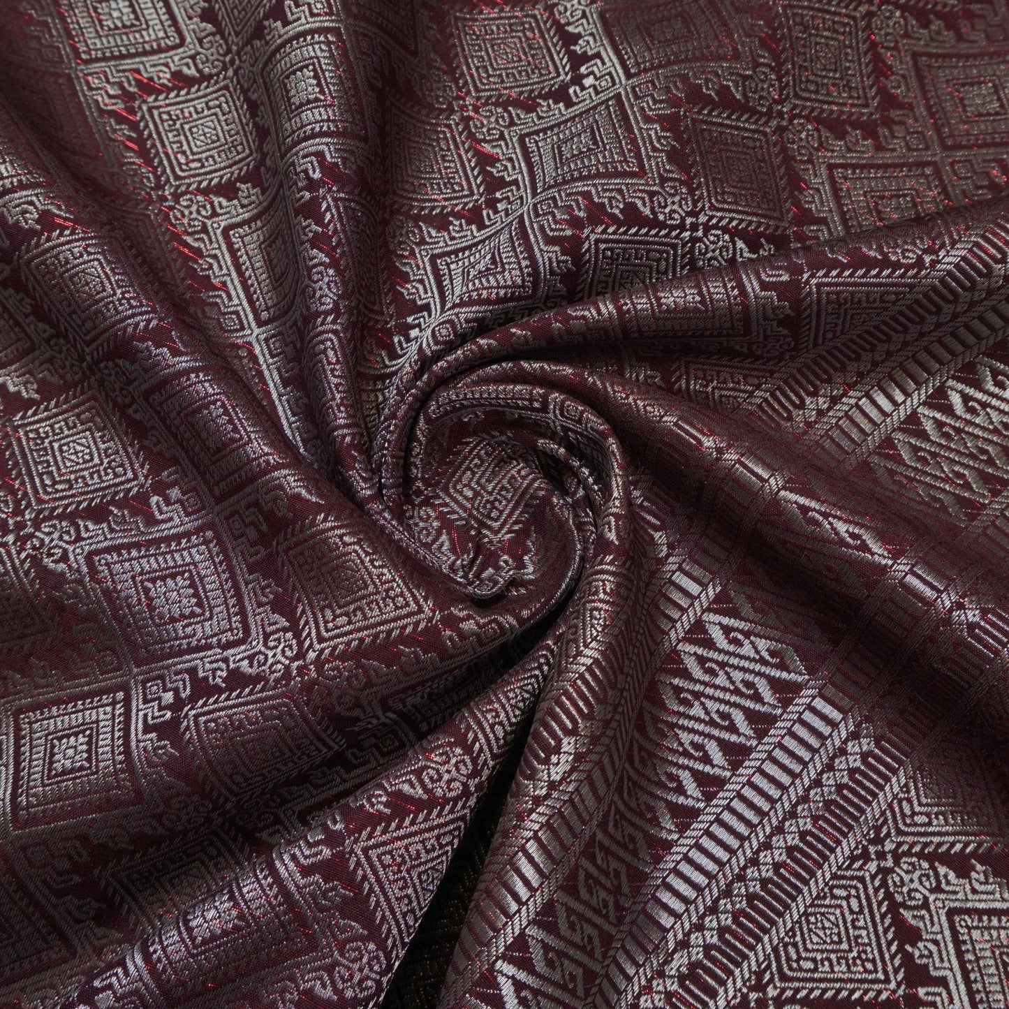 KAMDAR Songket Metallic Malika Thai Look Bidang 44" Open Meter (Kain Ela) - Ironless & Tak Jarang