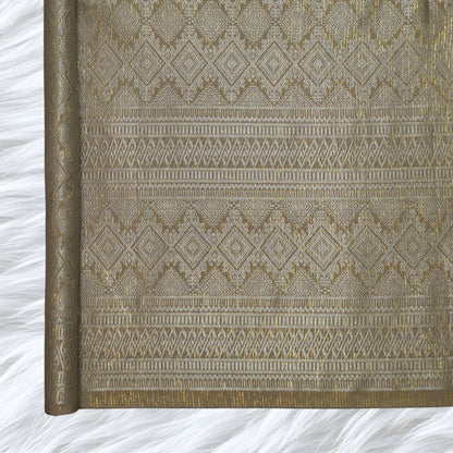KAMDAR Songket Metallic Malika Thai Look Bidang 44" Open Meter (Kain Ela) - Ironless & Tak Jarang