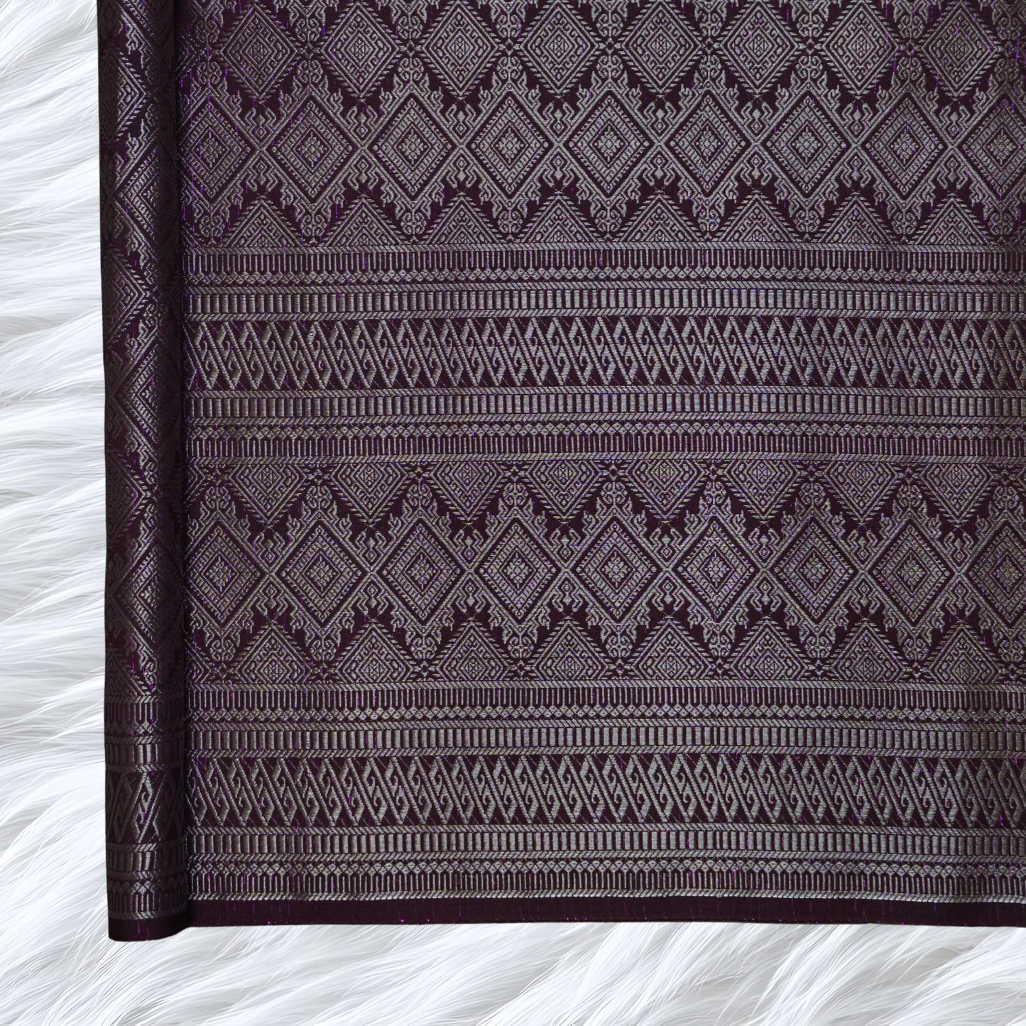 KAMDAR Songket Metallic Malika Thai Look Bidang 44" Open Meter (Kain Ela) - Ironless & Tak Jarang