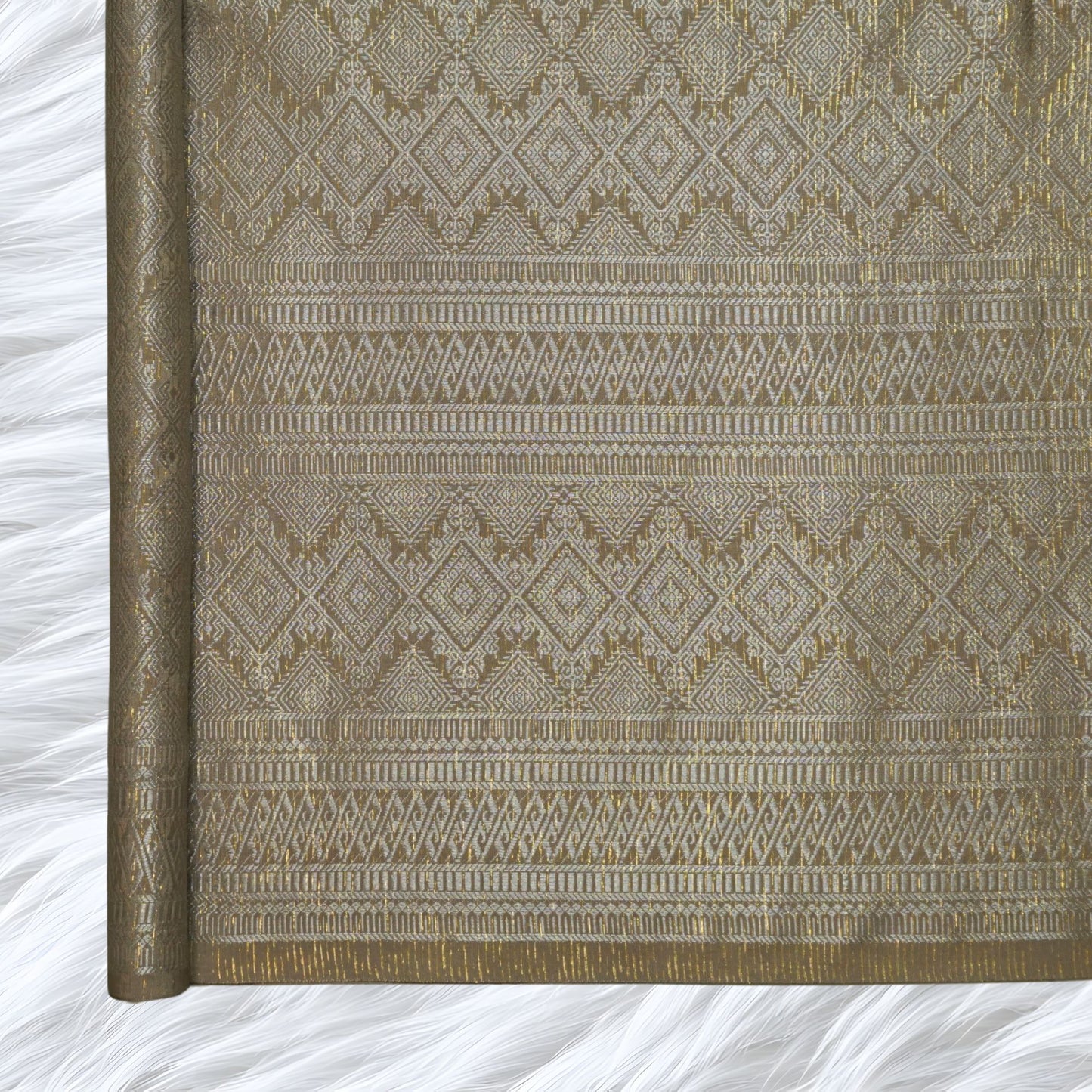 KAMDAR Songket Metallic Malika Thai Look Bidang 44" Open Meter (Kain Ela) - Ironless & Tak Jarang