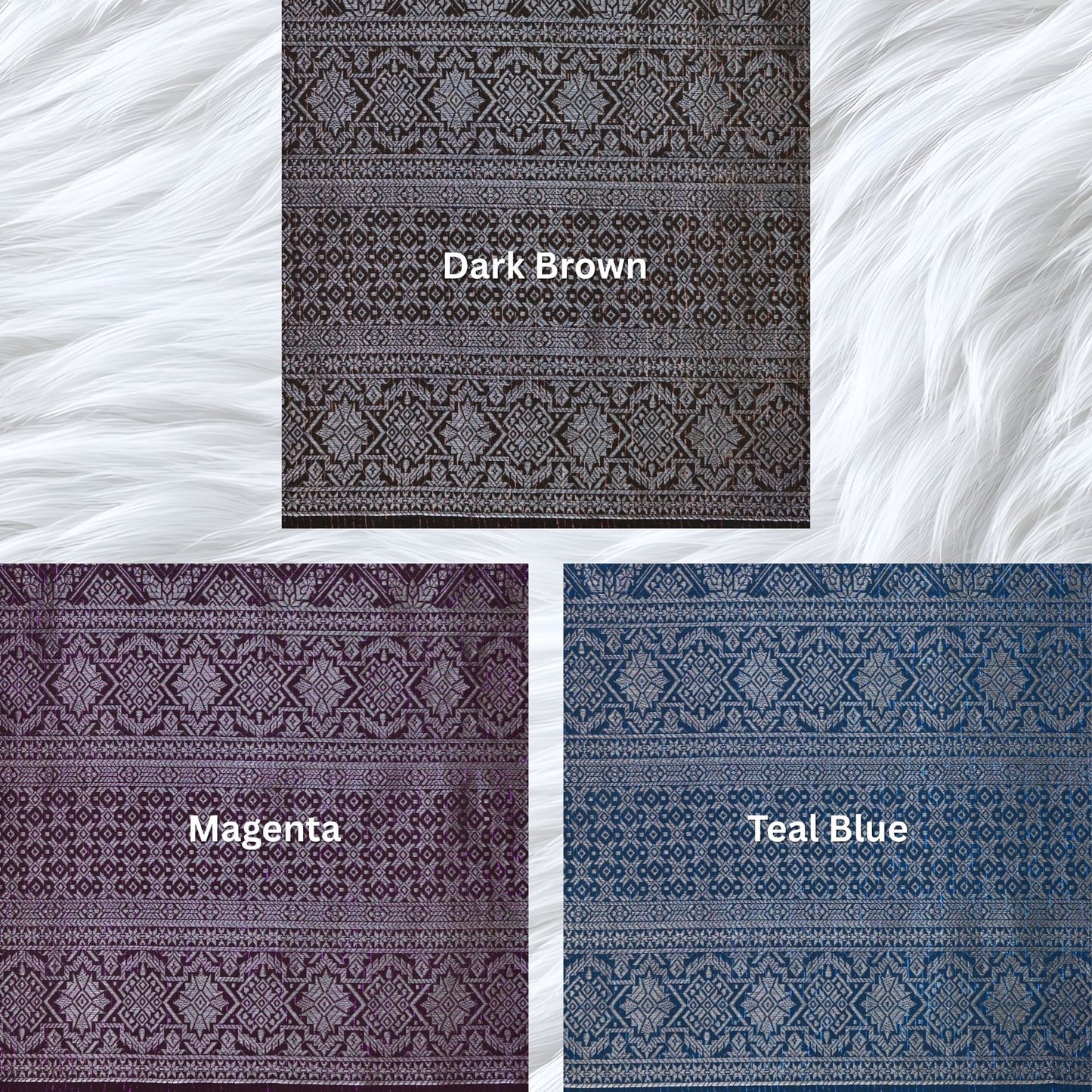 KAMDAR Songket Metallic Nuraya Thai Look Bidang 44" Open Meter (Kain Ela) - Ironless & Tak Jarang