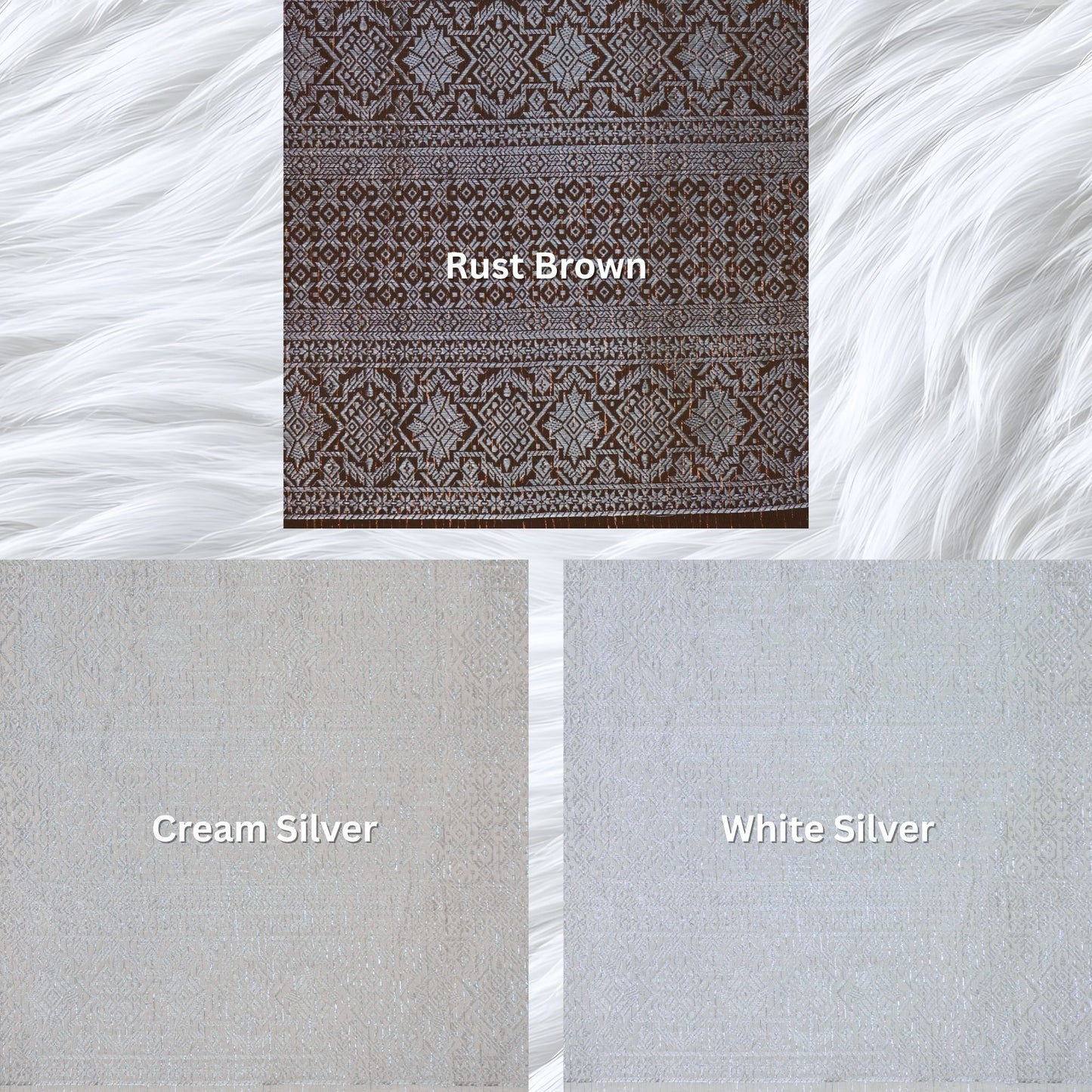 KAMDAR Songket Metallic Nuraya Thai Look Bidang 44" Open Meter (Kain Ela) - Ironless & Tak Jarang