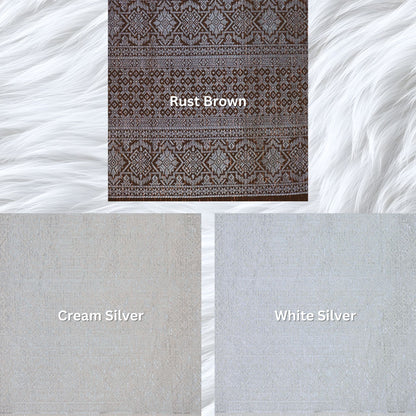 KAMDAR Songket Metallic Nuraya Thai Look Bidang 44" Open Meter (Kain Ela) - Ironless & Tak Jarang